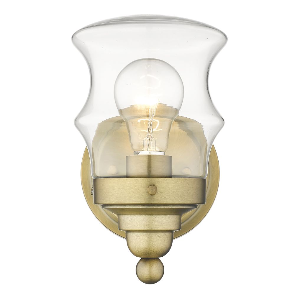 Acclaim Lighting IN40071ATB Keal 5.25" Antique Brass 1-Light Vanity with Clear glass.
