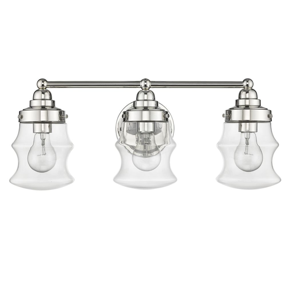 Acclaim Lighting IN40073PN Keal 22" Polished Nickel 3-Light Vanity with Clear glass.