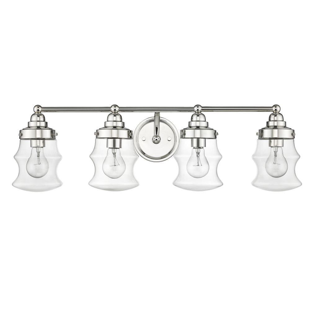 Acclaim Lighting IN40074PN Keal 30.5" Polished Nickel 4-Light Vanity with Clear glass.