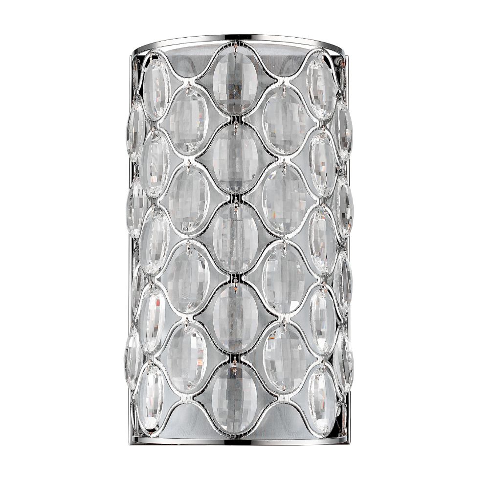 Acclaim Lighting IN41088PN Isabella 1-Light Polished Nickel Sconce With Crystal Accents