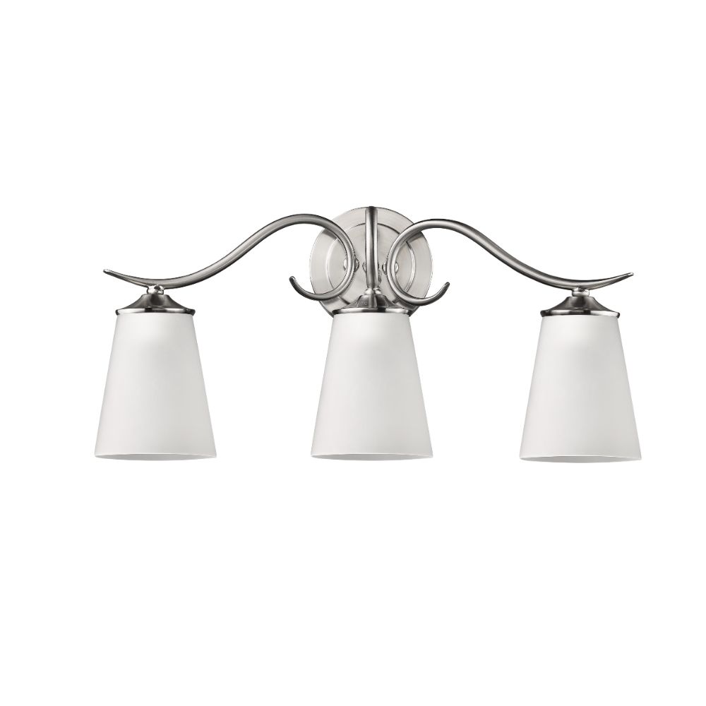 Acclaim Lighting IN41252SN Genevieve 3-Light Satin Nickel Vanity Light With Etched Glass Shade