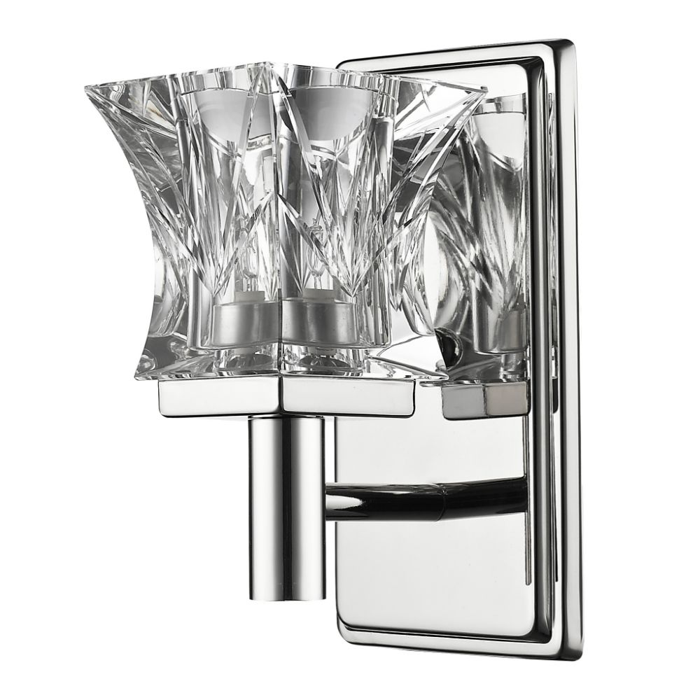 Acclaim Lighting IN41295PN Arabella 1-Light Polished Nickel Sconce With Pressed Crystal Shade