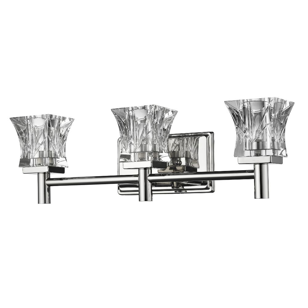 Acclaim Lighting IN41296PN Arabella 3-Light Polished Nickel Sconce With Pressed Crystal Shades