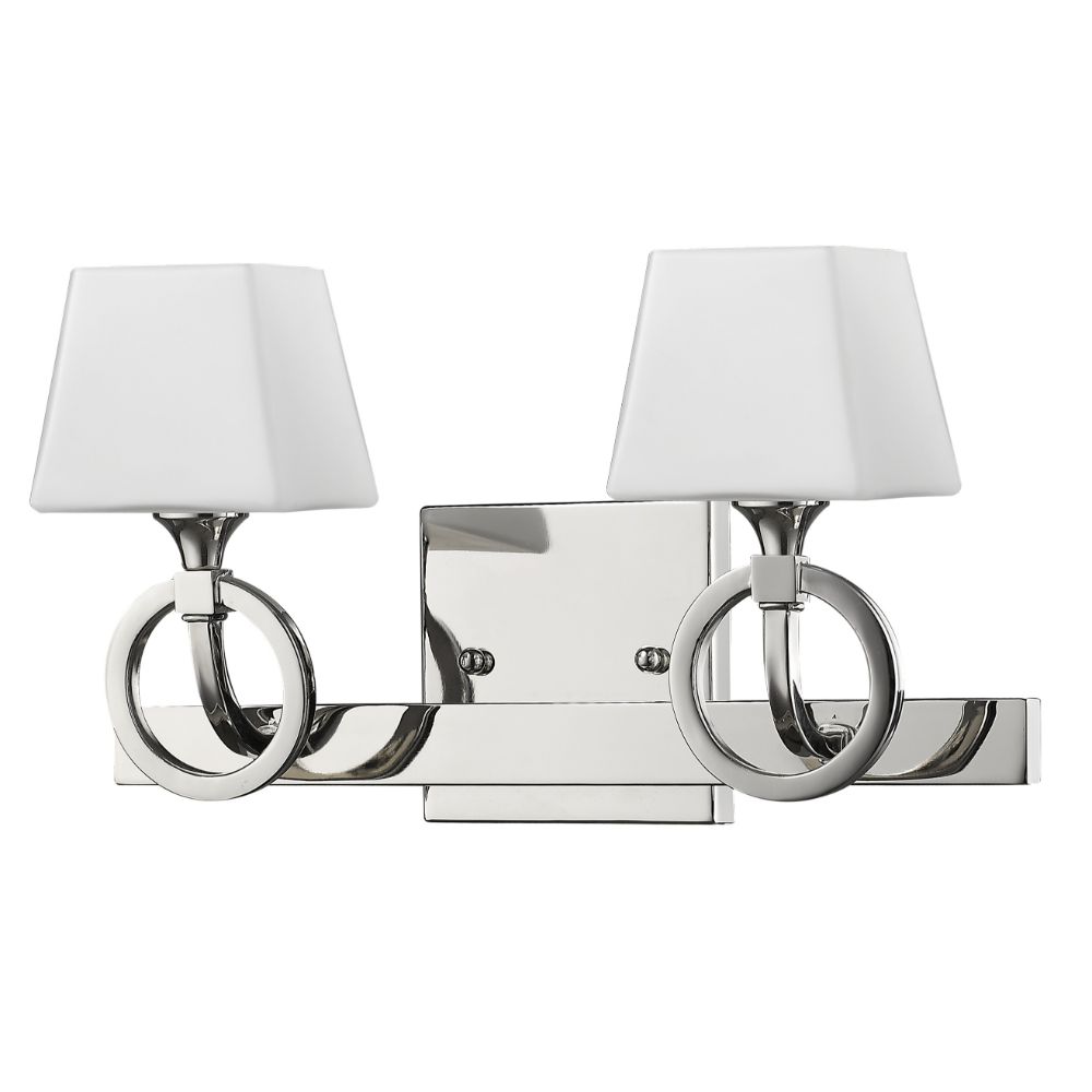 Acclaim Lighting IN41301PN Josephine 2-Light Polished Nickel Vanity Light With Etched Glass Shades