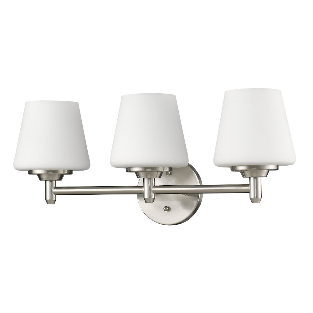 Acclaim Lighting IN41310SN Paige 3-Light Satin Nickel Vanity Light With Frosted Glass Shades