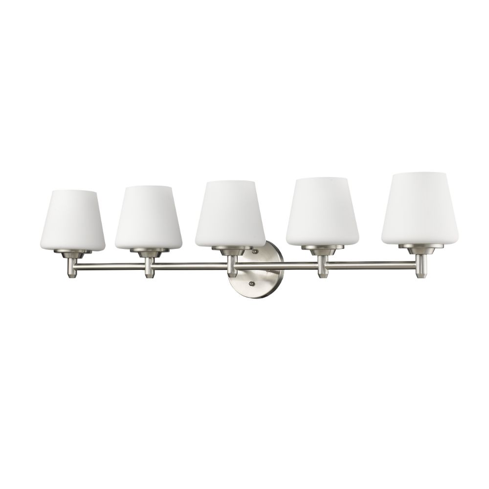 Acclaim Lighting IN41311SN Paige 5-Light Satin Nickel Vanity Light With Frosted Glass Shades