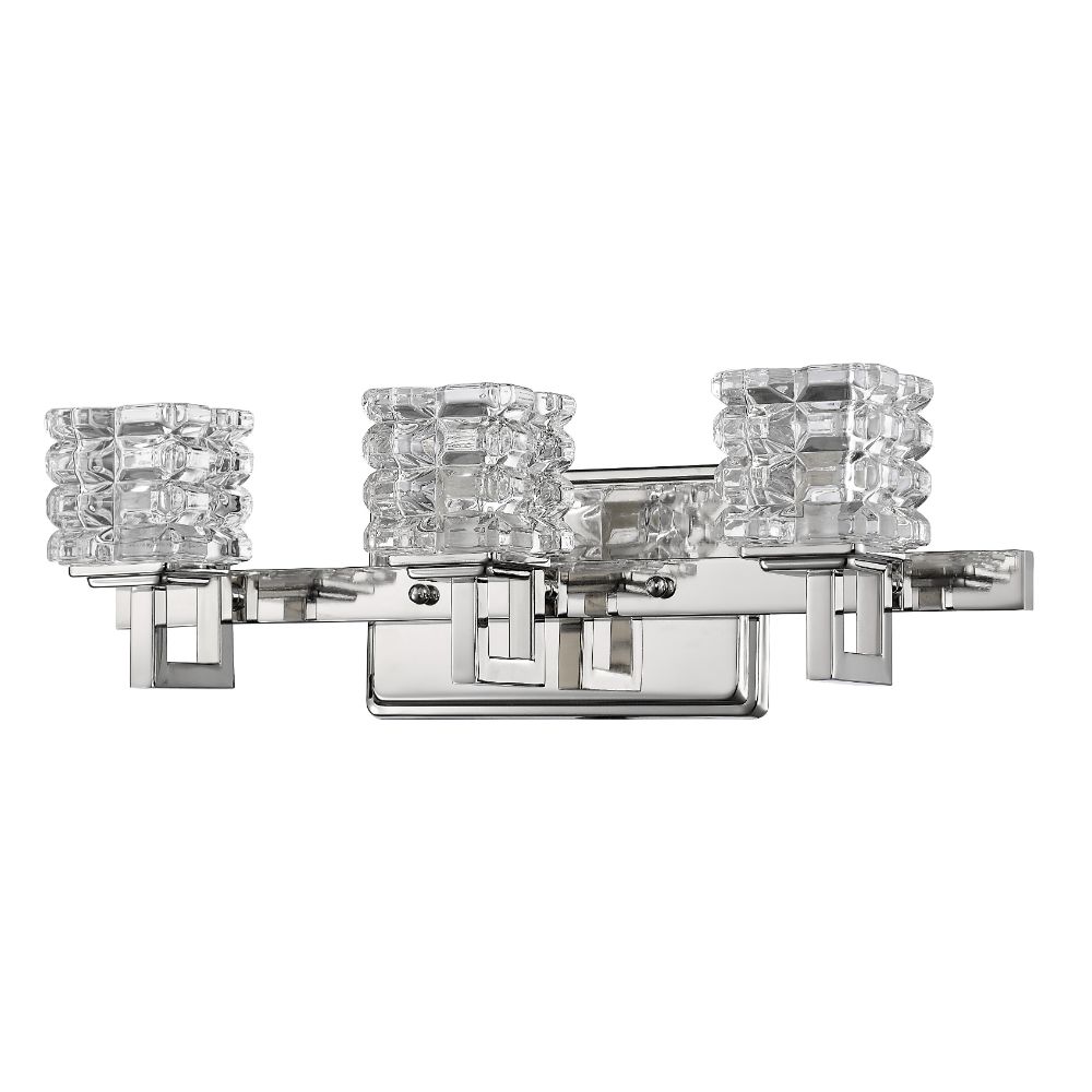 Acclaim Lighting IN41316PN Coralie 3-Light Polished Nickel Sconce With Pressed Crystal Shades