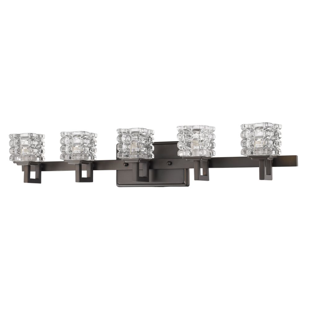 Acclaim Lighting IN41317ORB Coralie 5-Light Oil-Rubbed Bronze Sconce With Pressed Crystal Shades
