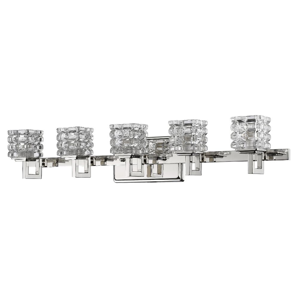 Acclaim Lighting IN41317PN Coralie 5-Light Polished Nickel Sconce With Pressed Crystal Shades
