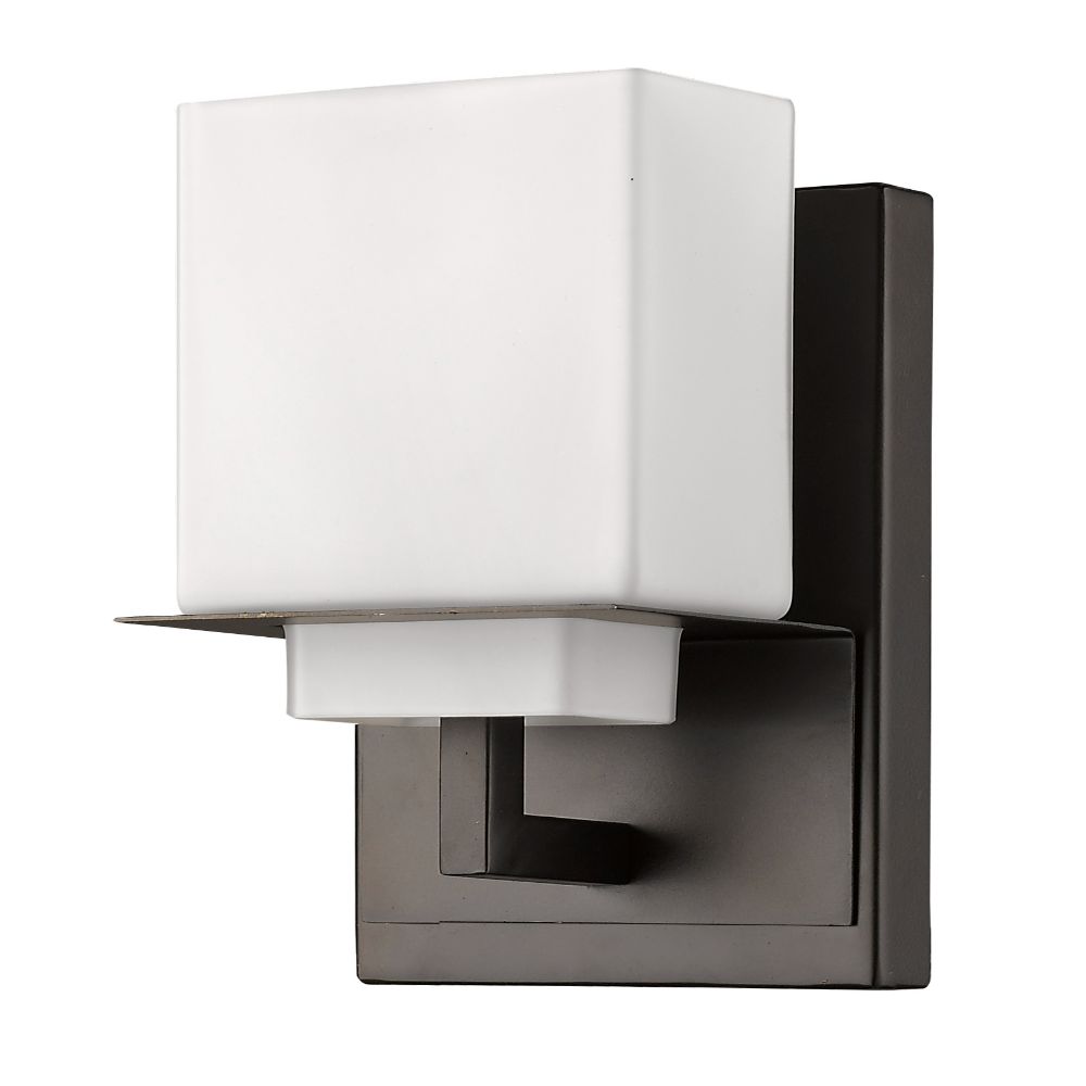 Acclaim Lighting IN41330ORB Rampart 1-Light Oil-Rubbed Bronze Sconce With Etched Glass Shade