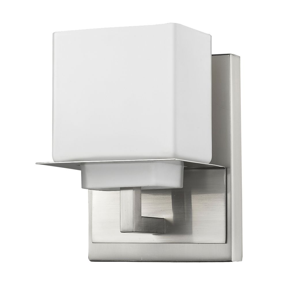 Acclaim Lighting IN41330SN Rampart 1-Light Satin Nickel Sconce With Etched Glass Shade