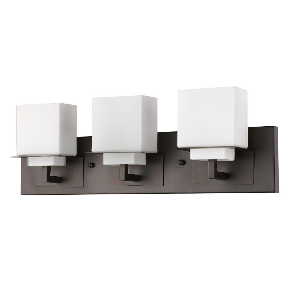 Acclaim Lighting IN41331ORB Rampart 3-Light Oil-Rubbed Bronze Vanity Light With Etched Glass Shades