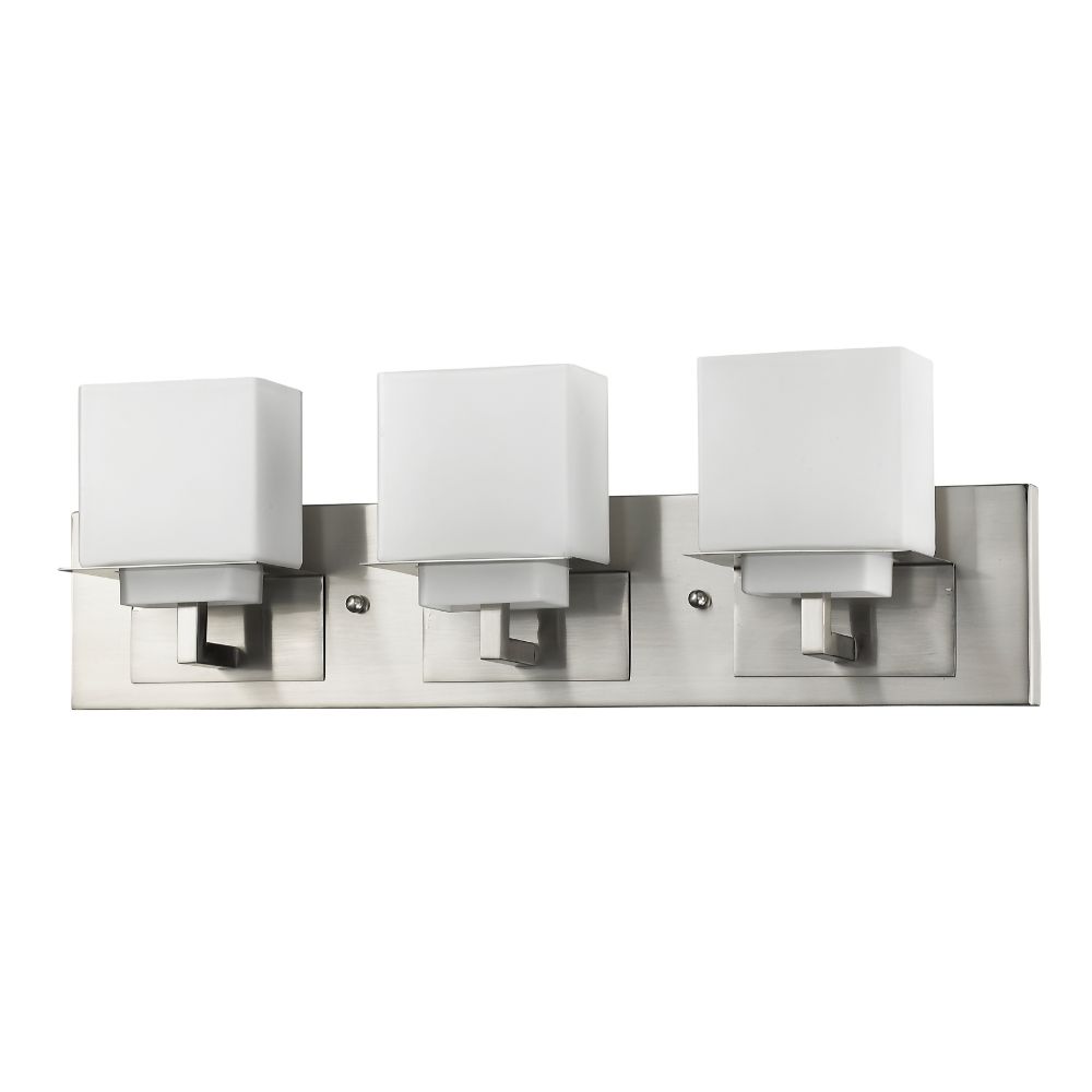 Acclaim Lighting IN41331SN Rampart 3-Light Satin Nickel Vanity Light With Etched Glass Shades