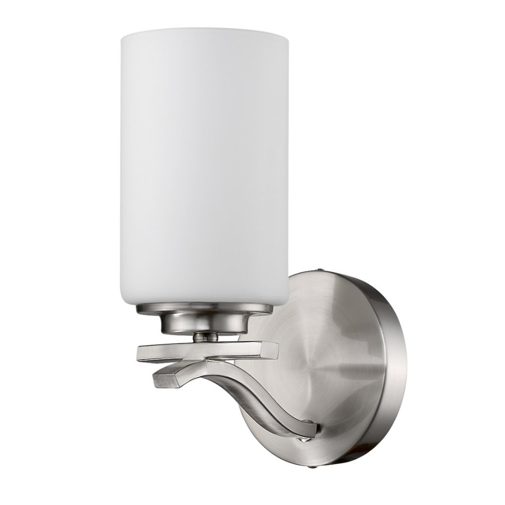 Acclaim Lighting IN41335SN Poydras 1-Light Satin Nickel Sconce With Etched Glass Shade
