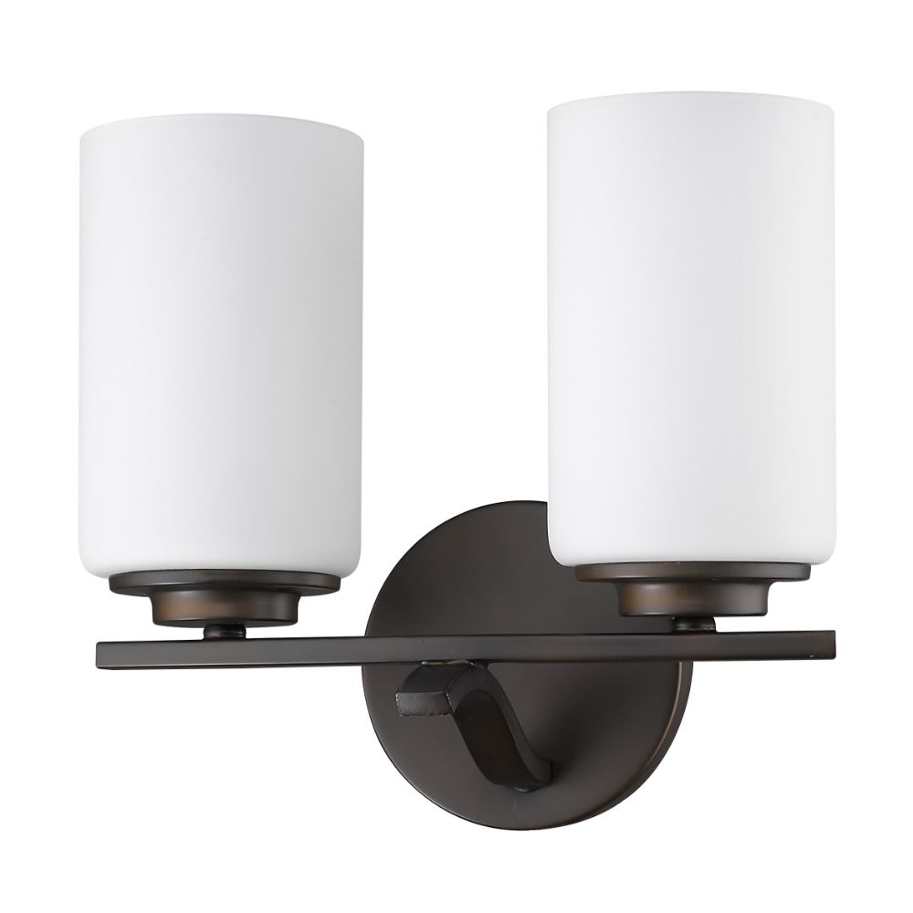 Acclaim Lighting IN41336ORB Poydras 2-Light Oil-Rubbed Bronze Vanity Light With Etched Glass Shades