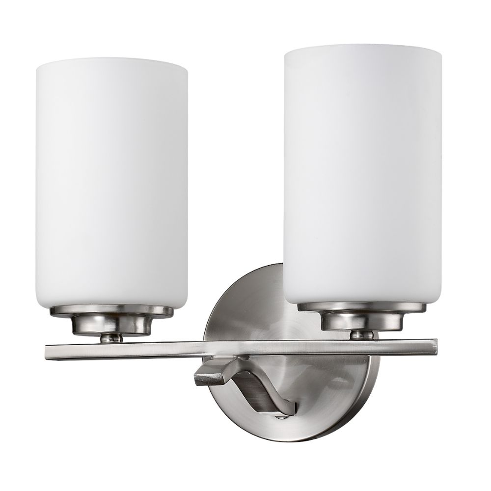 Acclaim Lighting IN41336SN Poydras 2-Light Satin Nickel Vanity Light With Etched Glass Shades