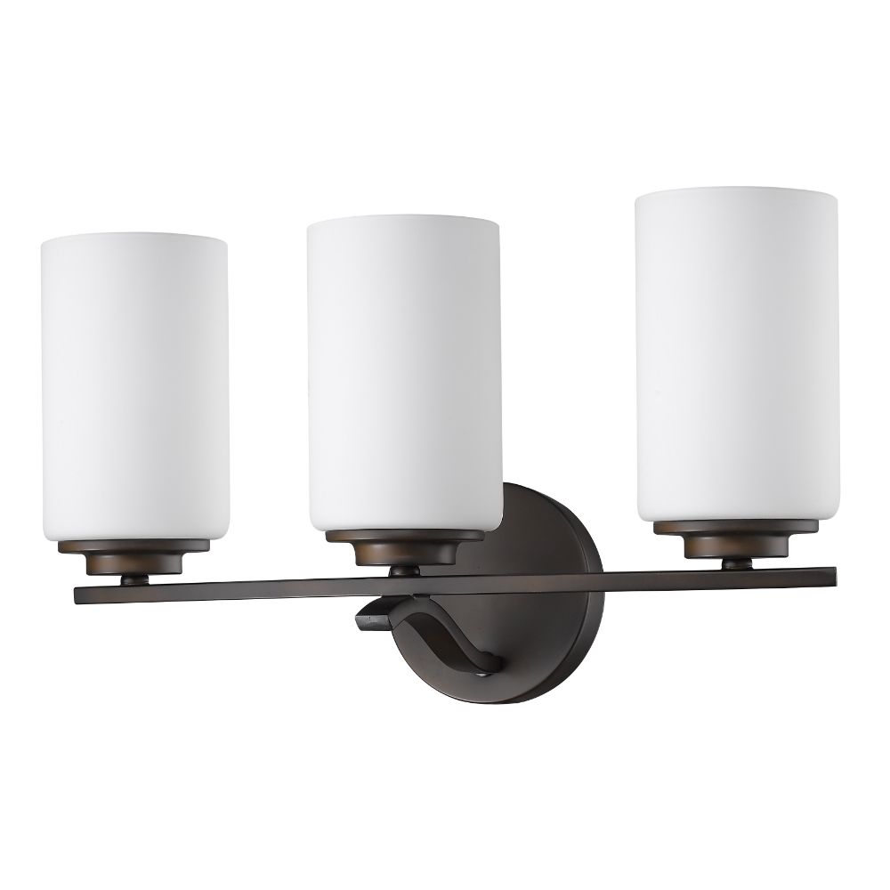 Acclaim Lighting IN41337ORB Poydras 3-Light Oil-Rubbed Bronze Vanity Light With Etched Glass Shades