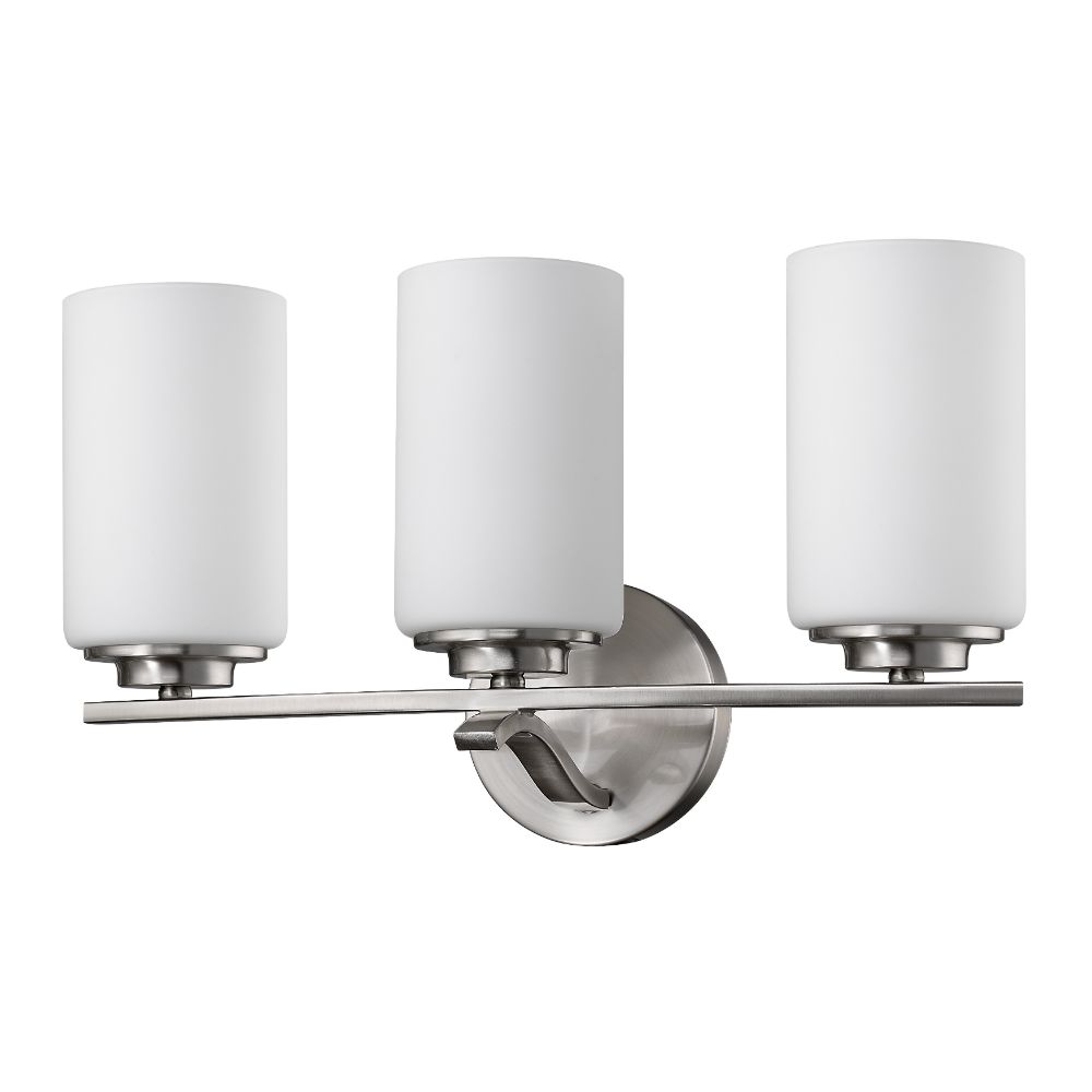 Acclaim Lighting IN41337SN Poydras 3-Light Satin Nickel Vanity Light With Etched Glass Shades