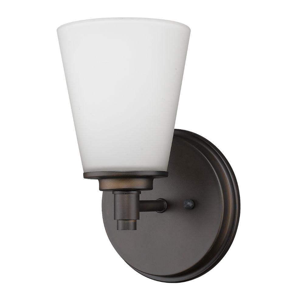 Acclaim Lighting IN41340ORB Conti 1-Light Oil-Rubbed Bronze Sconce With Etched Glass Shade