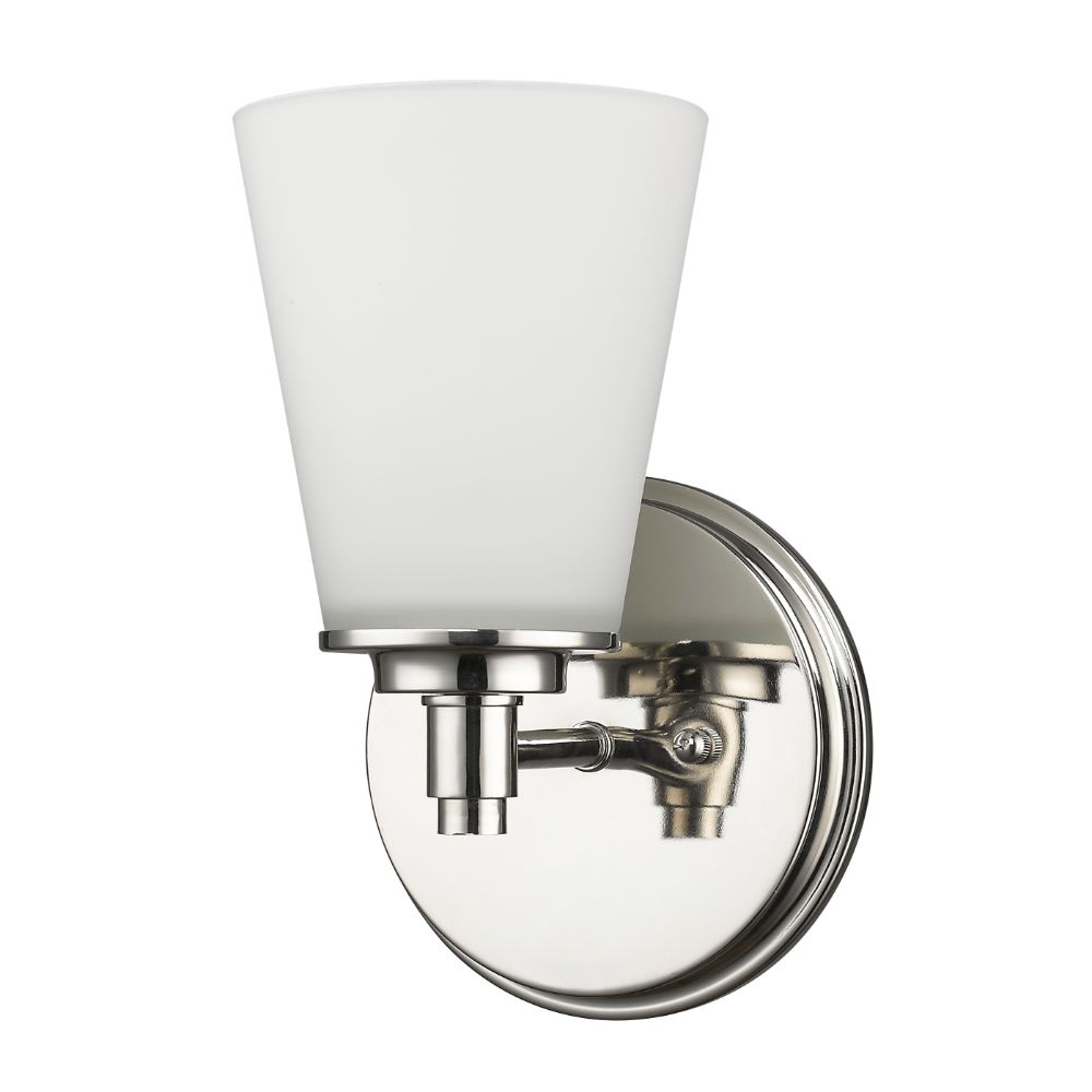 Acclaim Lighting IN41340PN Conti 1-Light Polished Nickel Sconce With Etched Glass Shade