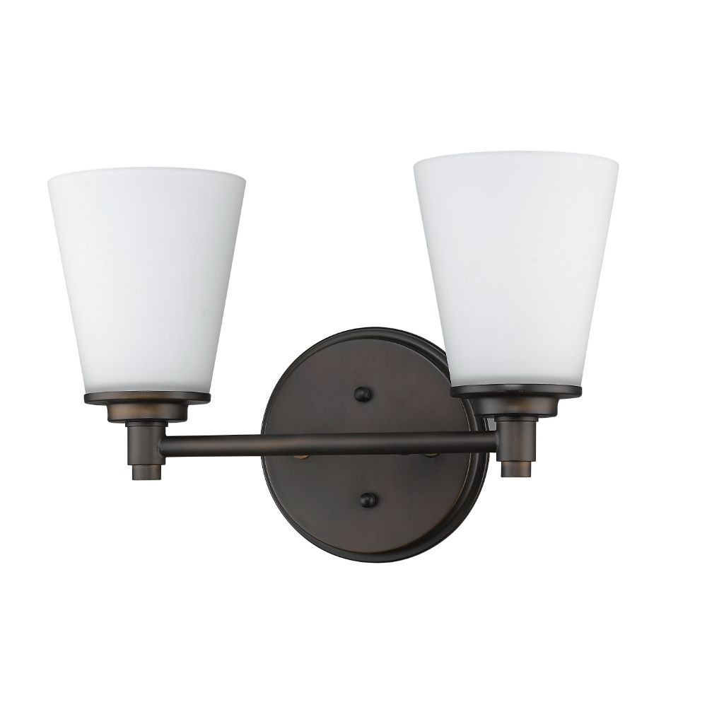 Acclaim Lighting IN41341ORB Conti 2-Light Oil-Rubbed Bronze Sconce With Etched Glass Shades