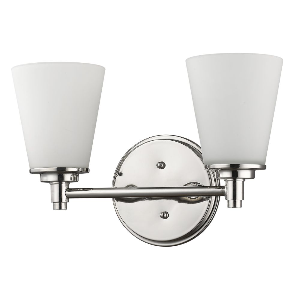 Acclaim Lighting IN41341PN Conti 2-Light Polished Nickel Sconce With Etched Glass Shades