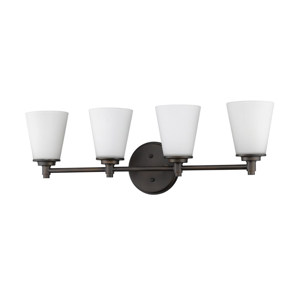 Acclaim Lighting IN41343ORB Conti 4-Light Oil-Rubbed Bronze Sconce With Etched Glass Shades