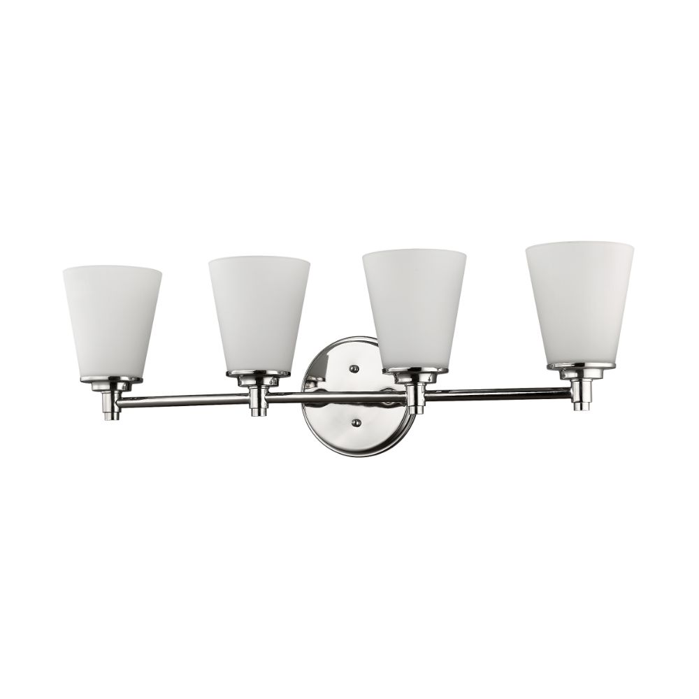 Acclaim Lighting IN41343PN Conti 4-Light Polished Nickel Sconce With Etched Glass Shades