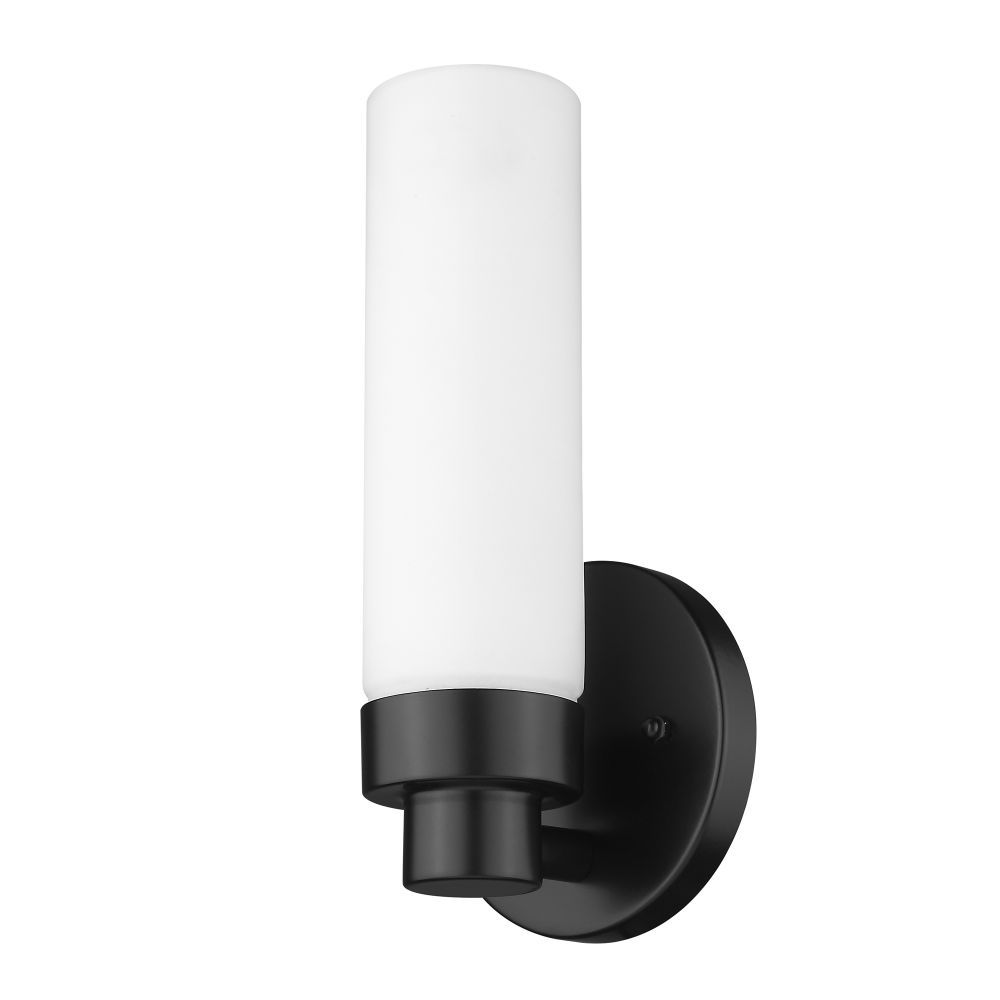 Acclaim Lighting IN41385BK Valmont 1-Light Matte Black Sconce With Etched Glass