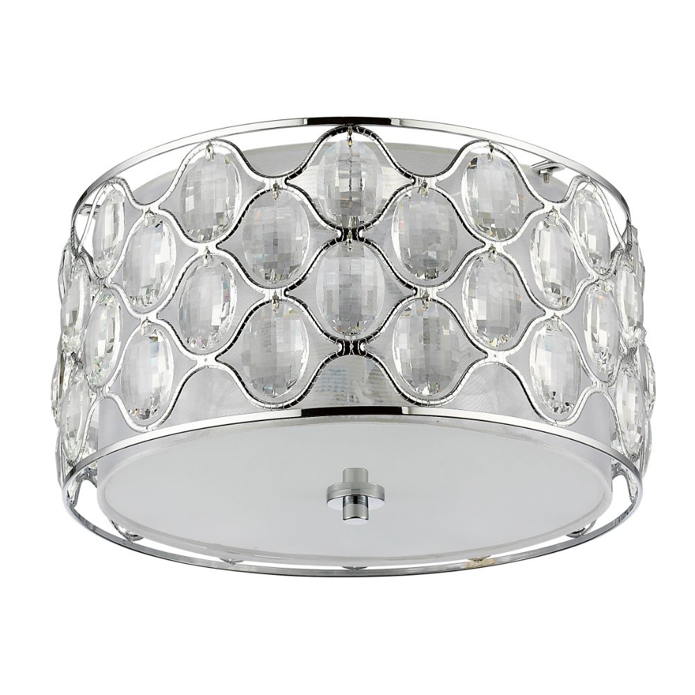 Acclaim Lighting IN51087PN Isabella 3-Light Polished Nickel Flush Mount With Crystal Accents