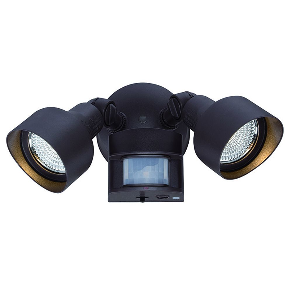 Acclaim Lighting LFL2ABZM 2-Light Architectural Bronze Integrated LED Adjustable Head Floodlight With Motion Sensor