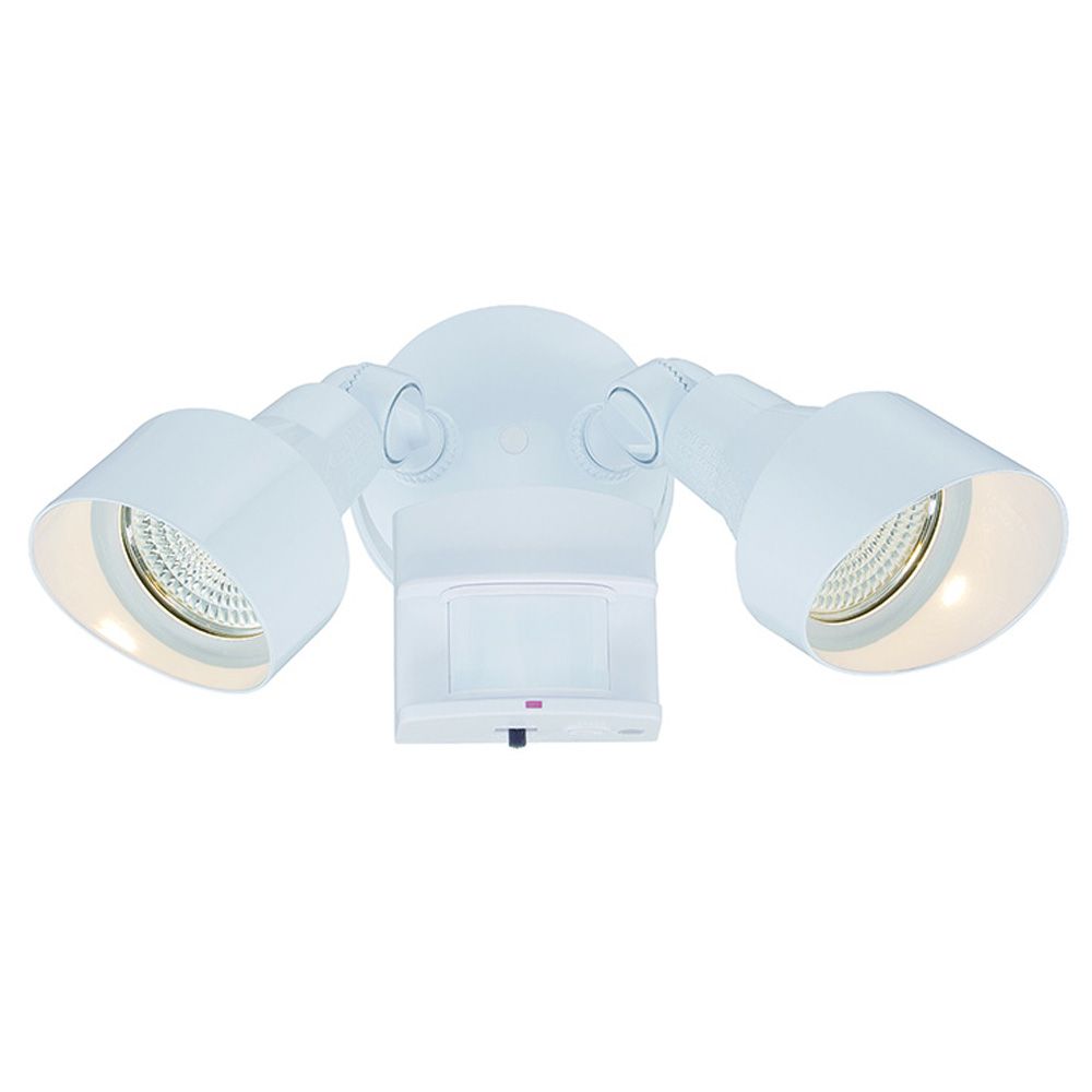 Acclaim Lighting LFL2WHM 2-Light White Integrated LED Adjustable Head Floodlight With Motion Sensor