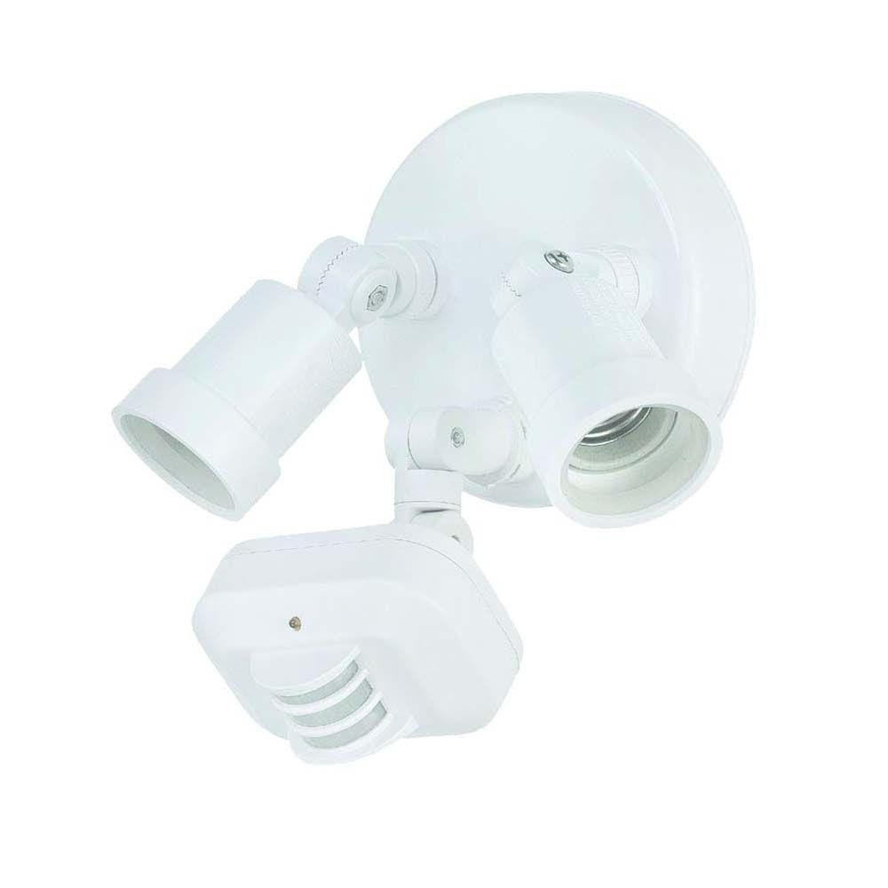 Acclaim Lighting MFL2WH 2-Light White Adjustable Arm Floodlight With Motion Sensor