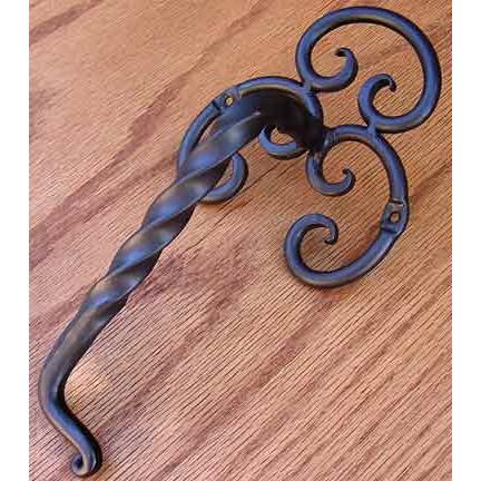 Agave Ironworks PU036-01 Twisted L Fancy Back Pull in Flat Black
