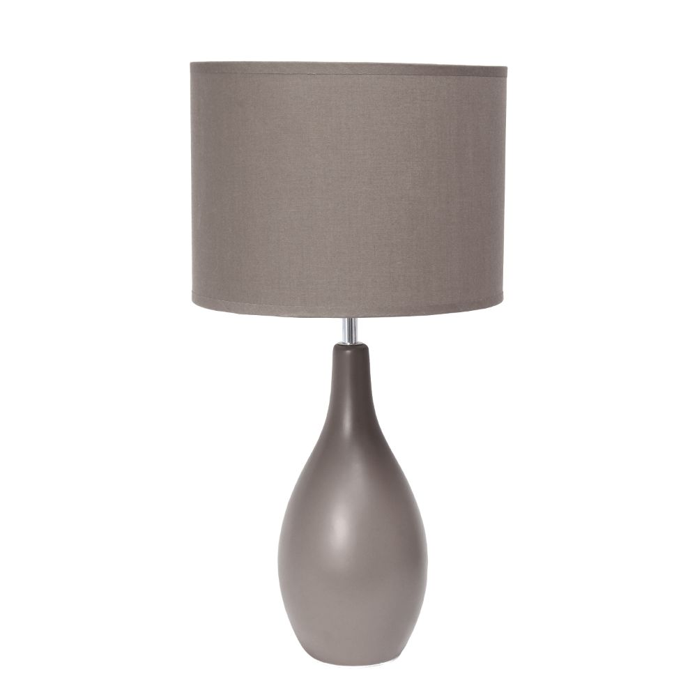 All The Rages CWT-2000-GY Creekwood Home Essentix 18.11" Traditional Standard Ceramic Dewdrop Table Desk Lamp with Matching Fabric Shade