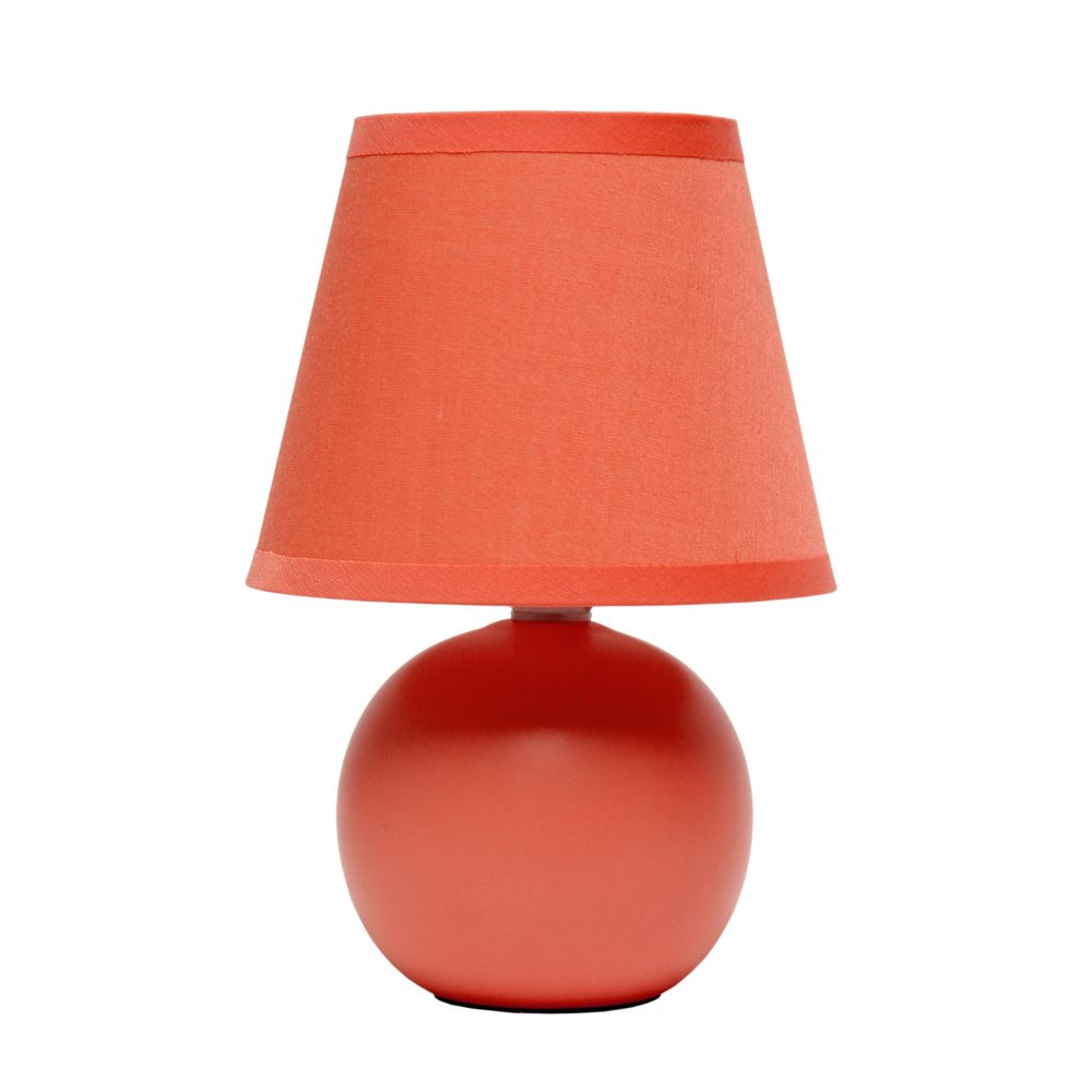 All The Rages CWT-2004-OG Creekwood Home Nauru 8.66" Traditional Petite Ceramic Orb Base Bedside Table Desk Lamp with Matching Tapered Drum Fabric Shade 