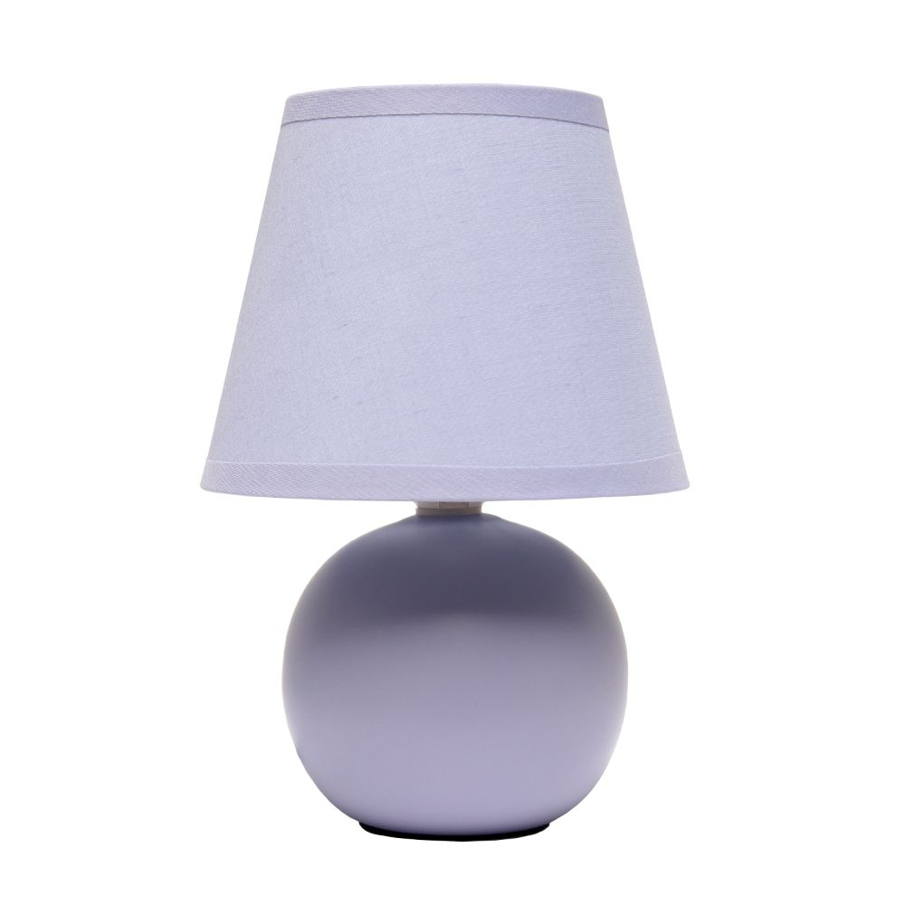 All The Rages CWT-2004-PR Creekwood Home Nauru 8.66" Traditional Petite Ceramic Orb Base Bedside Table Desk Lamp with Matching Tapered Drum Fabric Shade 