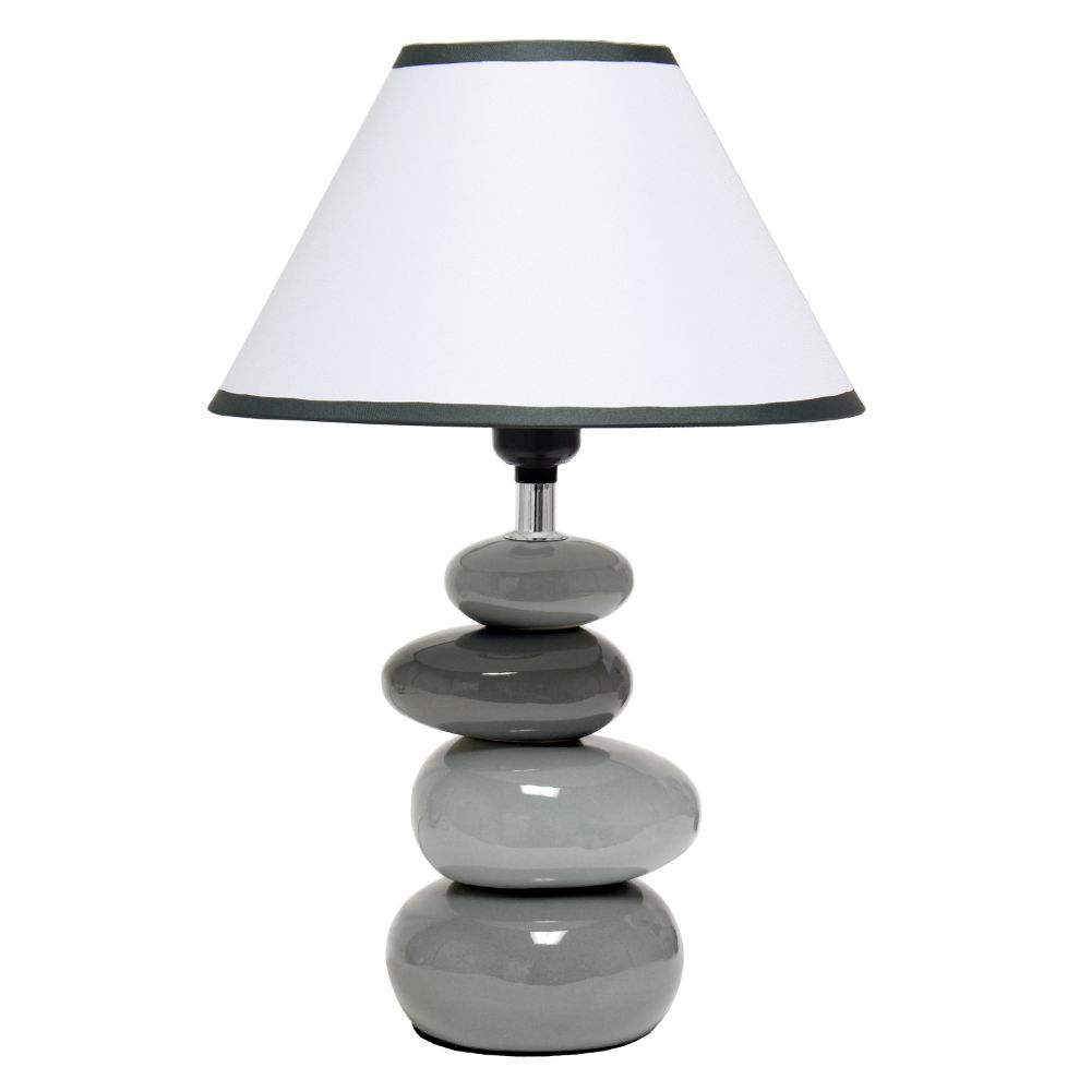 All The Rages CWT-2015-GY Creekwood Home Priva 14.7" Contemporary Ceramic Stacking Stones Table Desk Lamp 