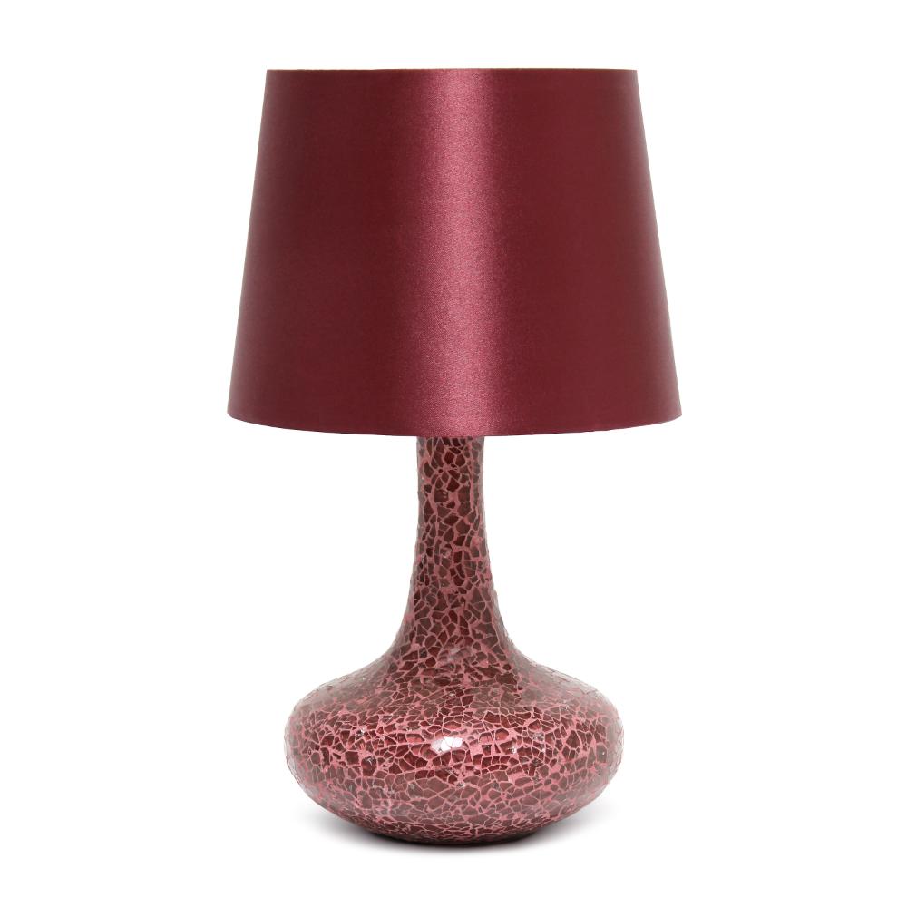 All The Rages CWT-2016-RE Creekwood Home 14.17" Patchwork Crystal Glass Table Lamp for Living Room, Bedroom, Study, Office, Entryway, Reading Nook, Red