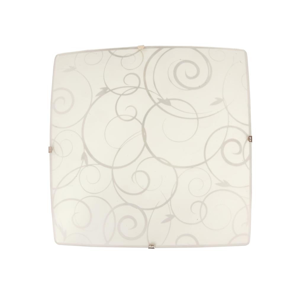  All The Rages FM3001-WHT Simple Designs Square Flushmount Ceiling Light with Scroll Swirl Design/ White