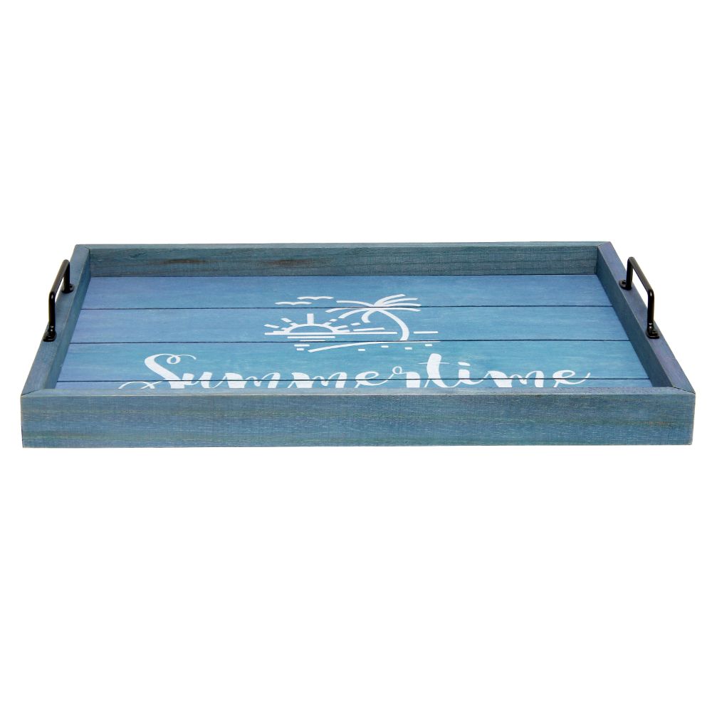 All the Rages HG2000-BST Elegant Designs Decorative Wood Serving Tray w/ Handles, 15.50" x 12", "Summertime"