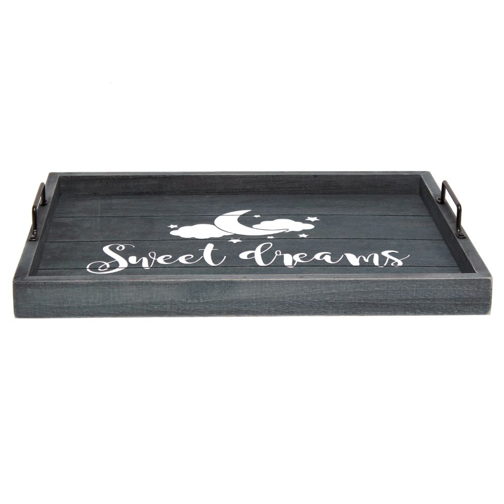 All the Rages HG2000-MBS Elegant Designs Decorative Wood Serving Tray w/ Handles, 15.50" x 12", "Sweet Dreams"