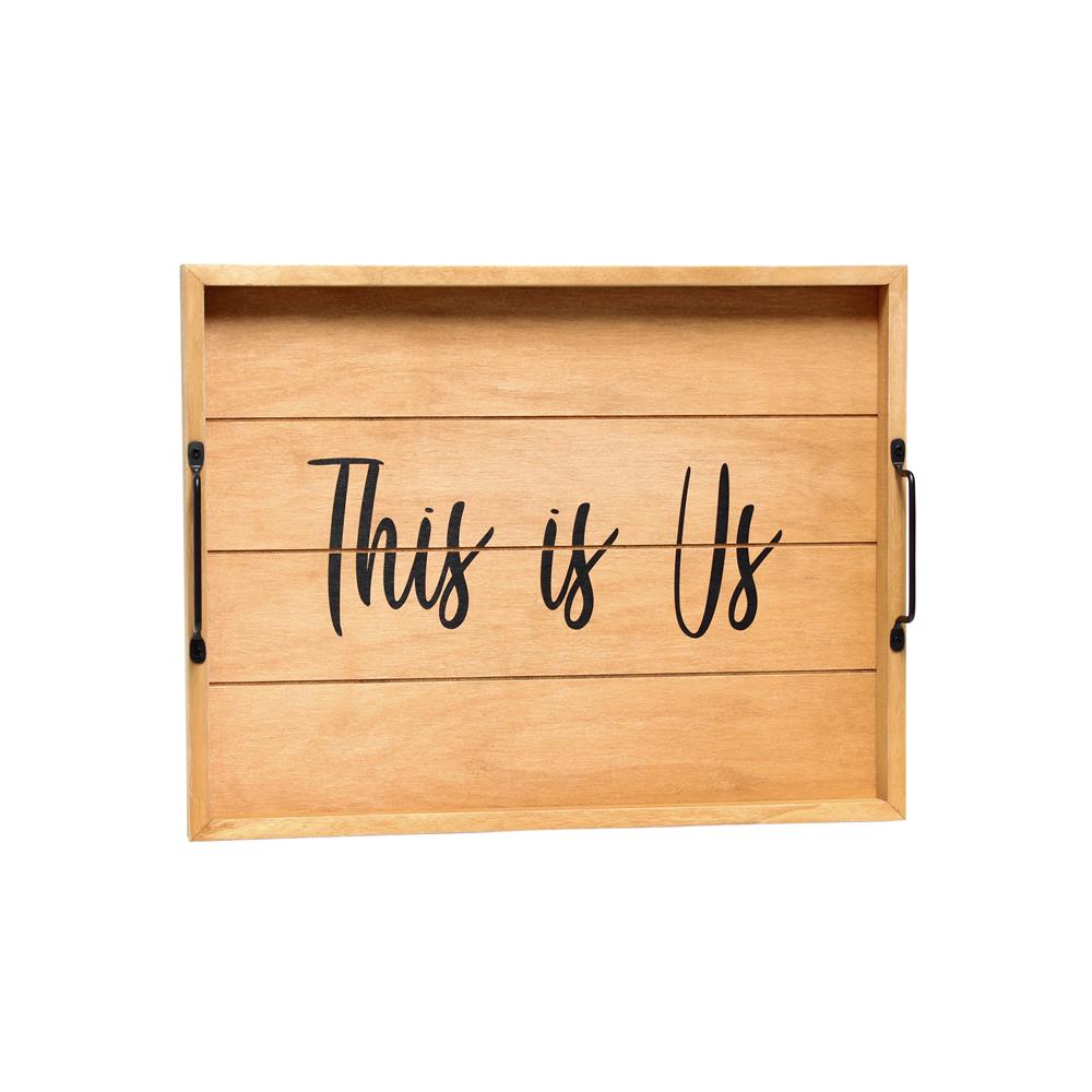 All the Rage HG2000-NTU Decorative Wood Serving Tray w/ Handles, 15.50" x 12", "This is Us"