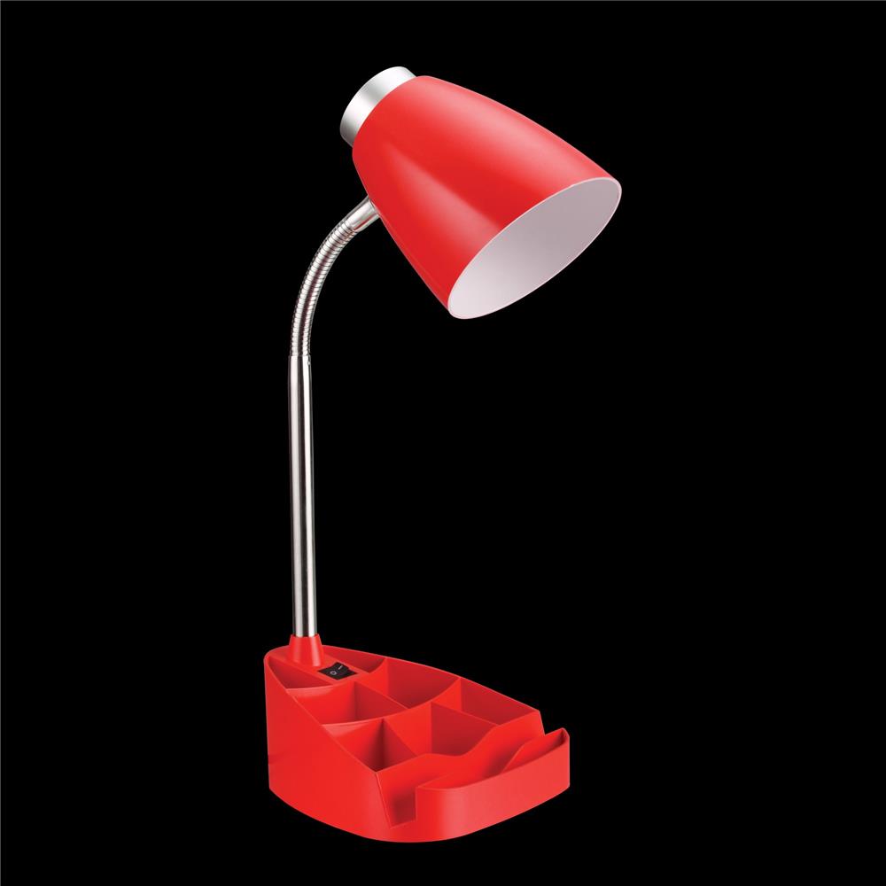  All The Rages LD1002-RED Limelights Gooseneck Organizer Desk Lamp with iPad Tablet Stand Book Holder/ Red