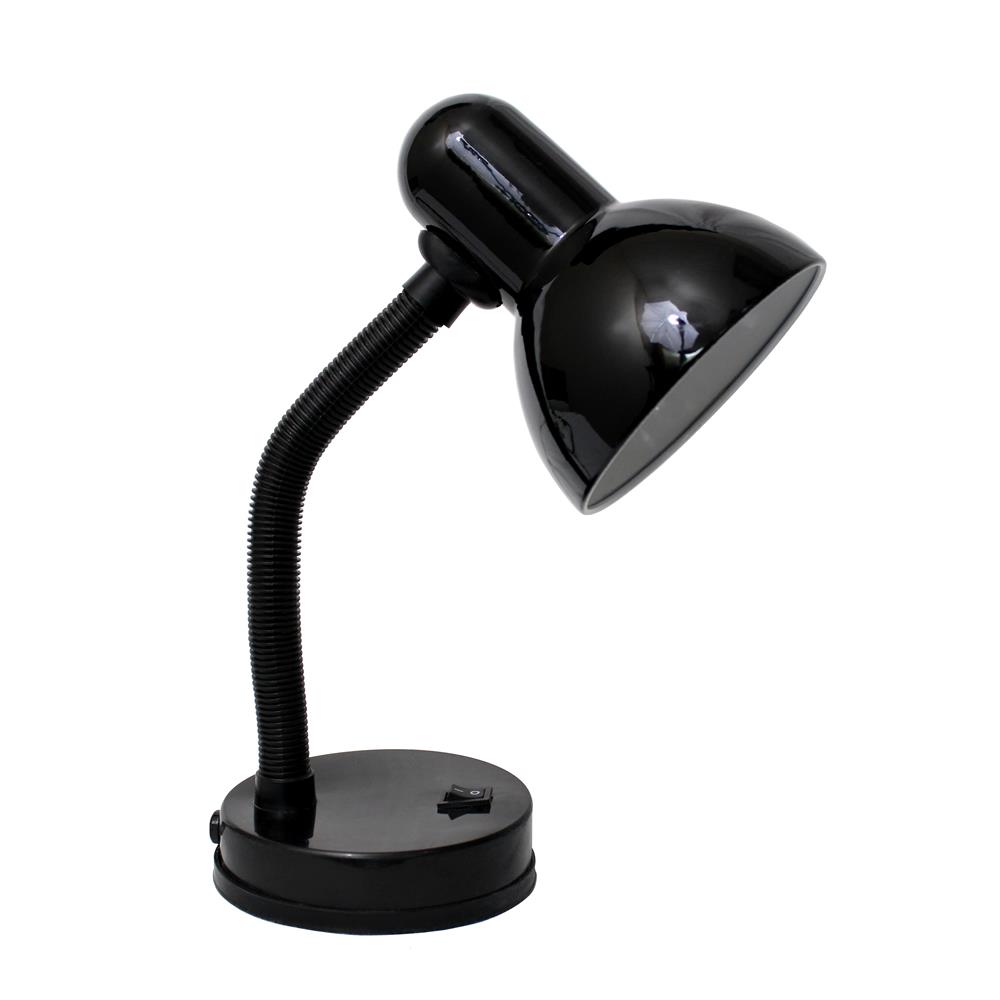  All The Rages LD1003-BLK Simple Designs Basic Metal Desk Lamp with Flexible Hose Neck/ Black