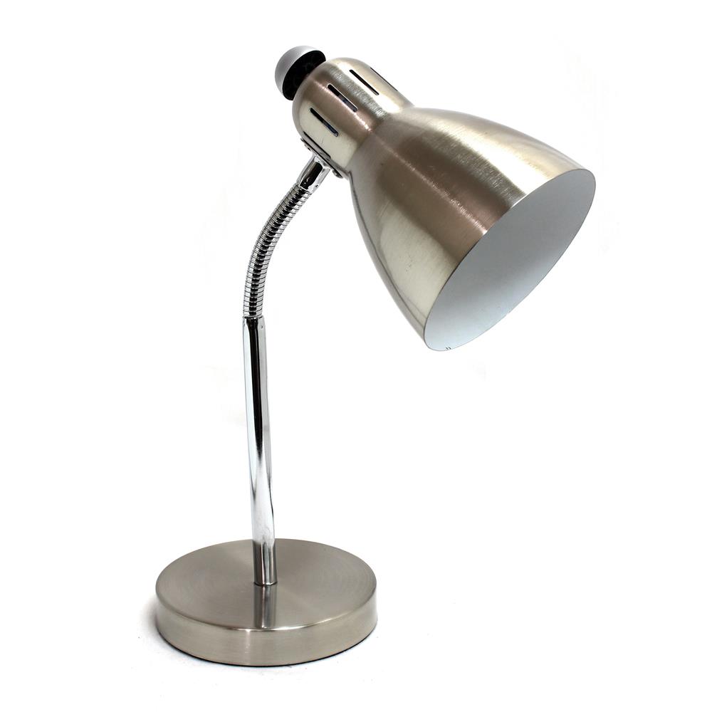 All the Rages LD1037-BSN Simple Designs Semi-Flexible Desk Lamp, Brushed Nickel