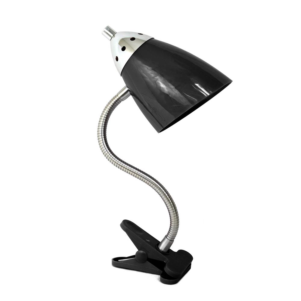  All The Rages LD2001-BLK LimeLights Flossy Flexible Gooseneck Clip Light Desk Lamp/ Black