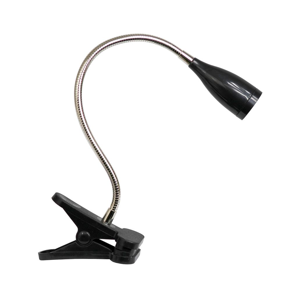 All The Rages LD2005-BLK Simple Designs Flexible Gooseneck LED Clip Light Desk Lamp/ Black