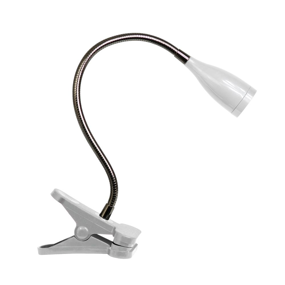 All The Rages LD2005-WHT Simple Designs Flexible Gooseneck LED Clip Light Desk Lamp/ White