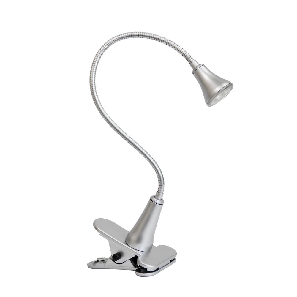  All The Rages LD2015-SLV Simple Designs 1W LED Gooseneck Clip Light Desk Lamp/ Silver